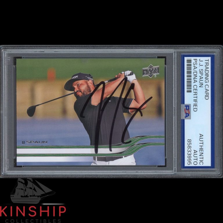 JJ Spaun signed 2026 Upper Deck Golf Card PSA DNA Slab PGA Masters Auto C6098