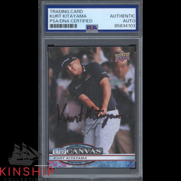 Kurt Kitayama signed 2026 Upper Deck Canvas Golf Card PSA DNA Slab Auto C6107