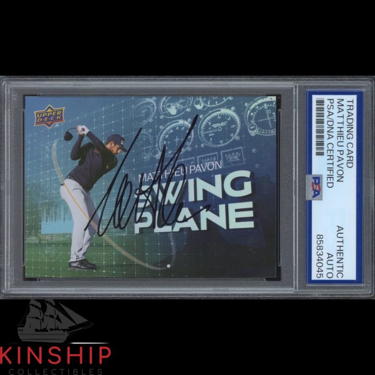 Mattieu Pavon signed 2026 Upper Deck Golf Card PSA DNA Slab Masters Auto C6122