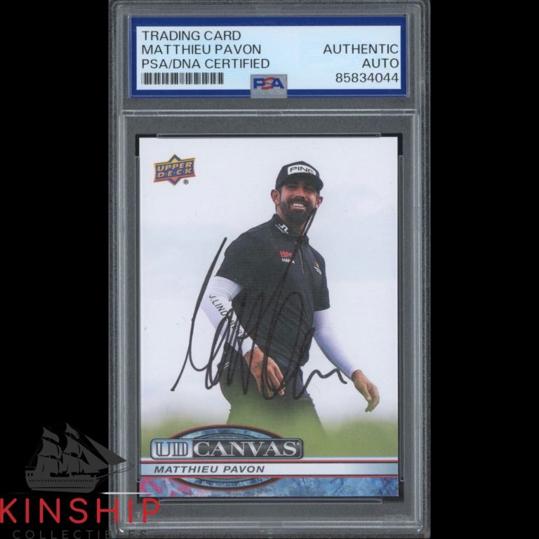 Mattieu Pavon signed 2026 Upper Deck Canvas Golf Card PSA DNA Slab Auto C6121