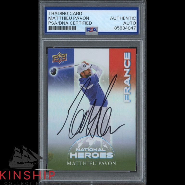 Mattieu Pavon signed 2026 Upper Deck France Golf Card PSA DNA Slab Auto C6124