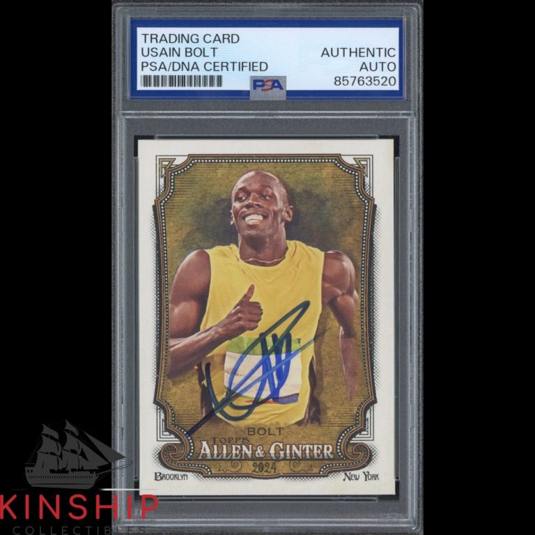 Usain Bolt signed 2024 Topps Allen & Ginter Card PSA DNA Slab Track Auto C6129
