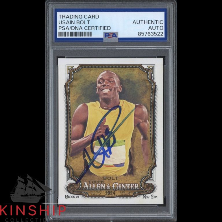 Usain Bolt signed 2024 Topps Allen & Ginter Card PSA DNA Slab Track Auto C6130