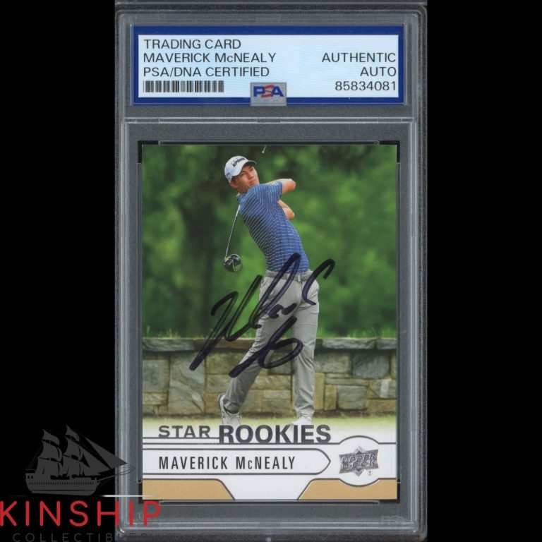 Maverick McNealy signed 2021 Upper Deck SP Authentic Card PSA DNA Slab C6090