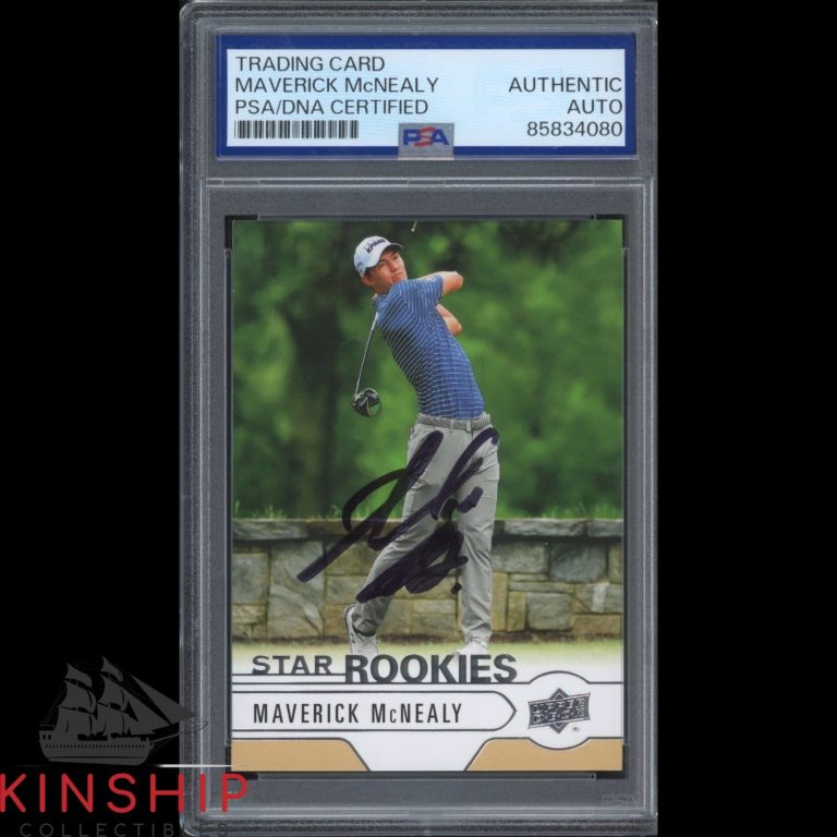 Maverick McNealy signed 2021 Upper Deck SP Authentic Card PSA DNA Slab C6091