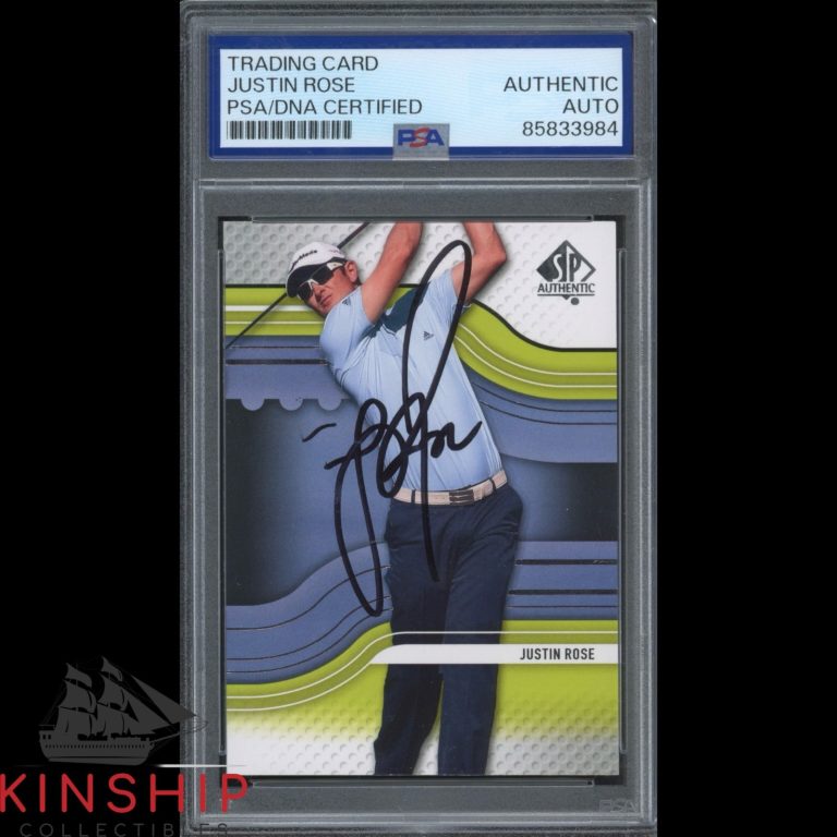 Justin Rose signed 2012 Upper Deck SP Authentic Card PSA DNA Slab RC Golf C6100