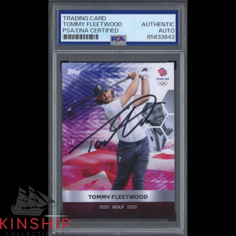 Tommy Fleetwood signed 2024 Topps Olympic Card PSA DNA Slab Golf Auto C6103