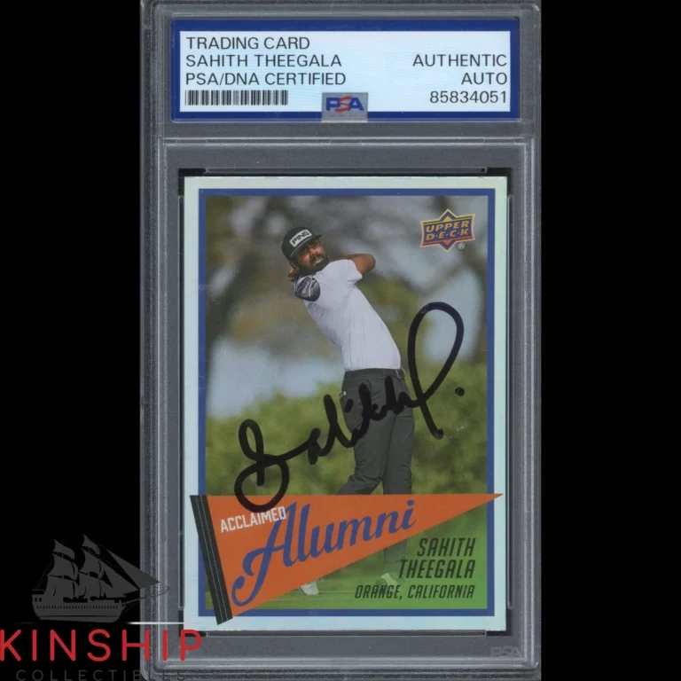 Sahith Theegala signed 2026 Upper Deck Alumni Card PSA DNA Slab Golf C6117