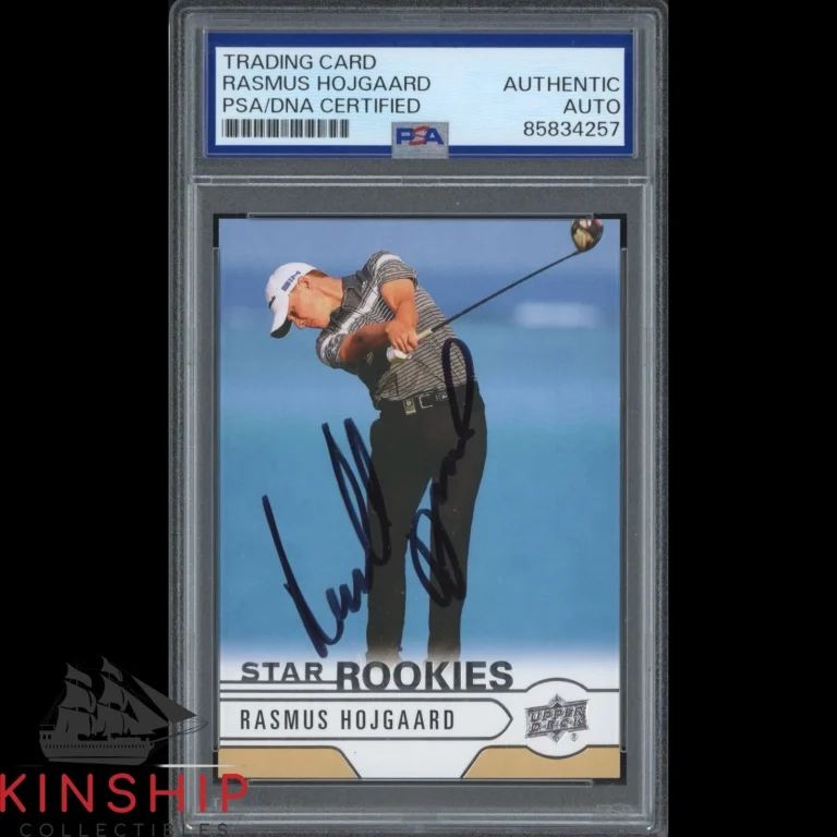 Rasmus Hojgaard signed 2021 SP Authentic Rookie Card PSA DNA Slab Auto C6105