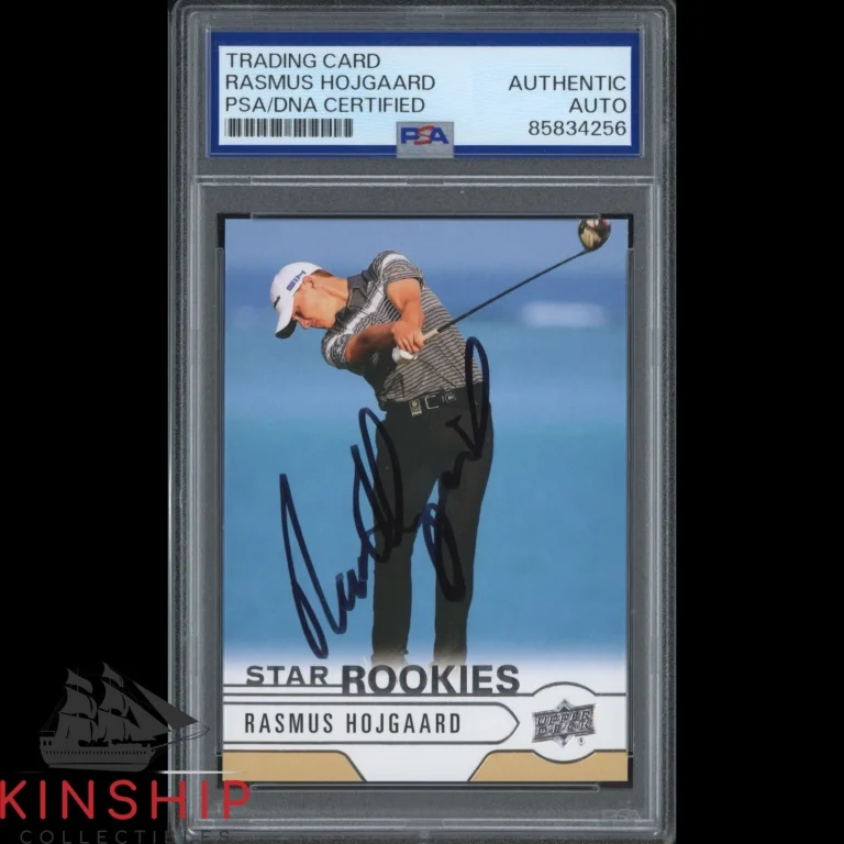 Rasmus Hojgaard signed 2021 SP Authentic Rookie Card PSA DNA Slab Auto C6106