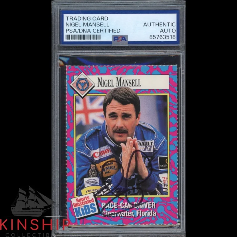 Nigel Mansell signed 1993 Sports Illustrated Kids Card PSA DNA Slab Auto C6125