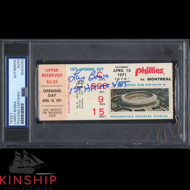 Larry Bowa signed Vet Stadium 1971 Opening Day Ticket PSA DNA Slab Auto C6186