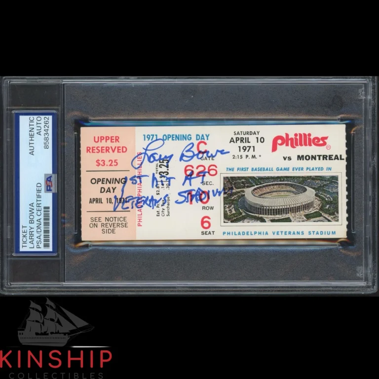 Larry Bowa signed Vet Stadium 1971 Opening Day Ticket PSA DNA Slab Auto C6185