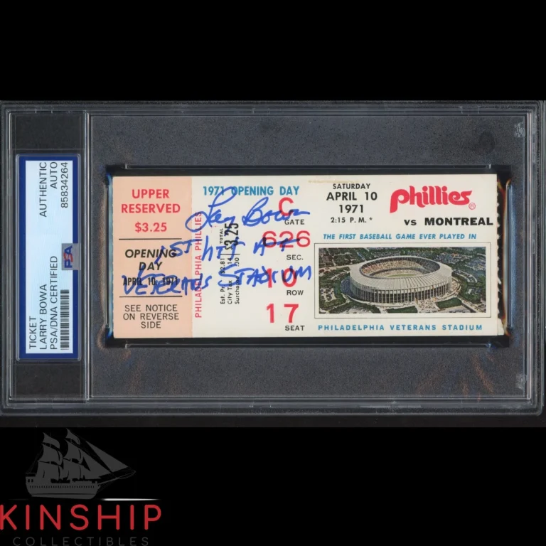 Larry Bowa signed Vet Stadium 1971 Opening Day Ticket PSA DNA Slab Auto C6184