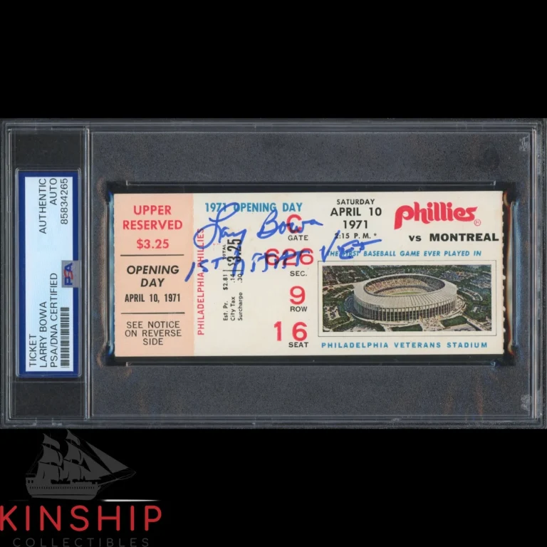 Larry Bowa signed Vet Stadium 1971 Opening Day Ticket PSA DNA Slab Auto C6187