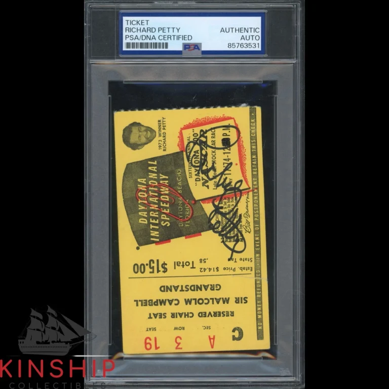 Richard Petty signed 1974 Daytona 500 Ticket PSA DNA Slab NASCAR Win Auto C6182