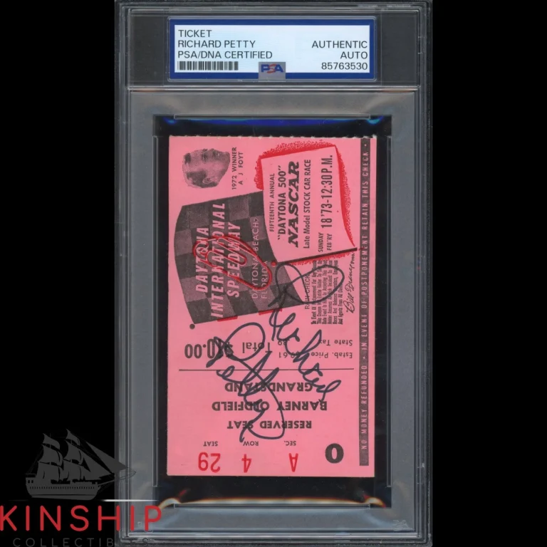 Richard Petty signed 1973 Daytona 500 Ticket PSA DNA Slab NASCAR Win Auto C6183