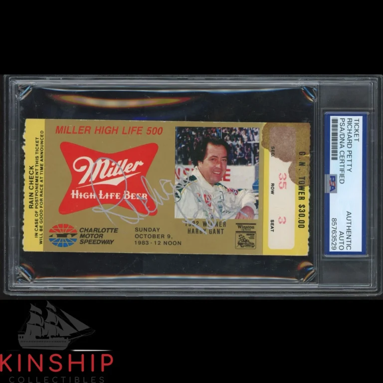 Richard Petty signed 1983 Charlotte Miller 500 Ticket PSA DNA NASCAR Auto C6181