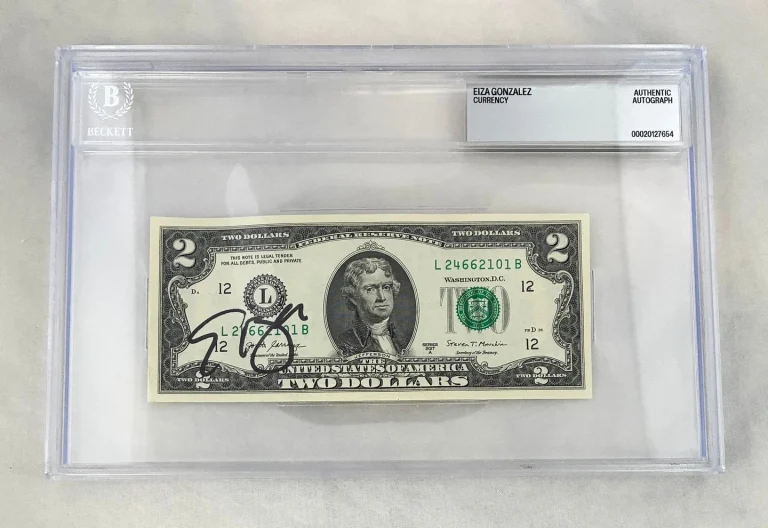 Eiza Gonzalez Signed $2 Bill US Currency Beckett BAS COA