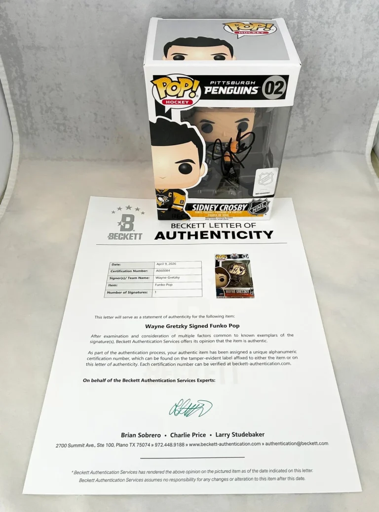 Sidney Crosby Signed Funko Pop Pittsburgh Penguins Beckett BAS COA