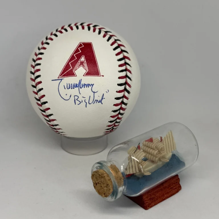 Randy Johnson signed Diamondbacks Logo Baseball JSA COA Inscribed Auto A4428