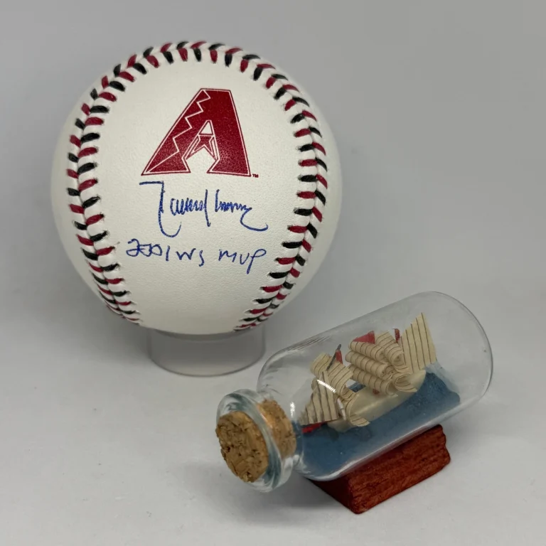 Randy Johnson signed Diamondbacks Logo Baseball JSA COA Inscribed Auto A4423