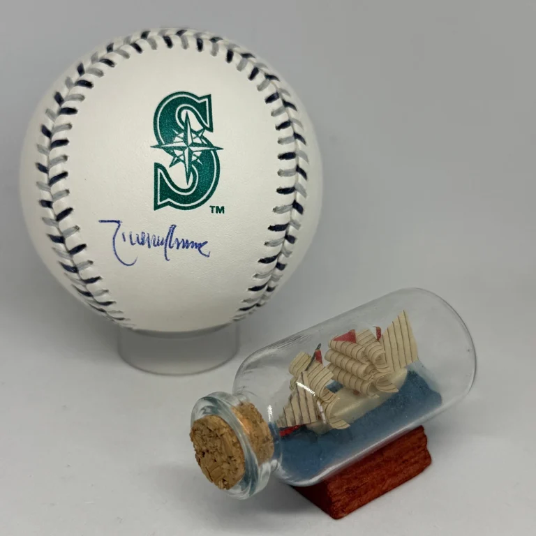 Randy Johnson signed Mariners Team Stitch Logo Baseball JSA COA Auto A4422