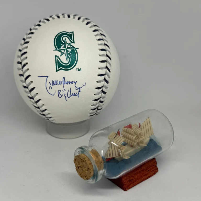 Randy Johnson signed Mariners Stitch Logo Baseball JSA COA Inscribed Auto A4425