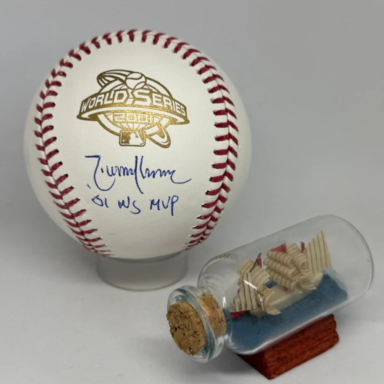 Randy Johnson signed 2001 World Series Logo Baseball JSA Inscribed Auto A4430