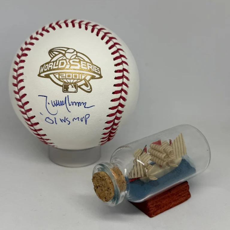 Randy Johnson signed 2001 World Series Logo Baseball JSA Inscribed Auto A4432