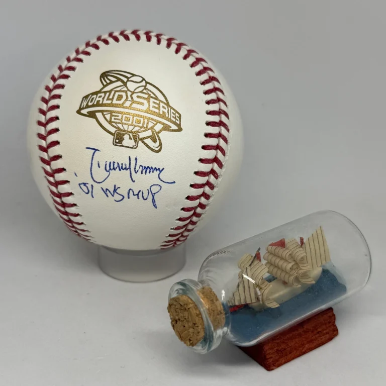 Randy Johnson signed 2001 World Series Logo Baseball JSA Inscribed Auto A4433