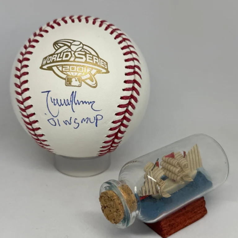 Randy Johnson signed 2001 World Series Logo Baseball JSA Inscribed Auto A4434