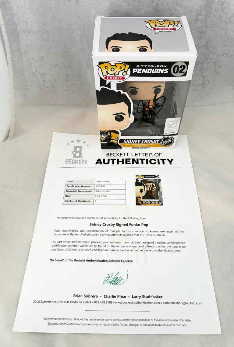 Sidney Crosby Signed Funko Pop Pittsburgh Penguins Beckett BAS COA