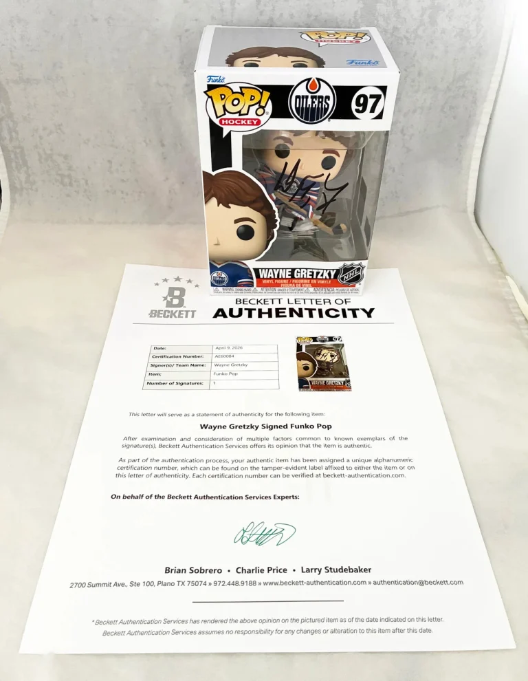 Wayne Gretzky Signed Funko Pop Edmonton Oilers Beckett BAS COA