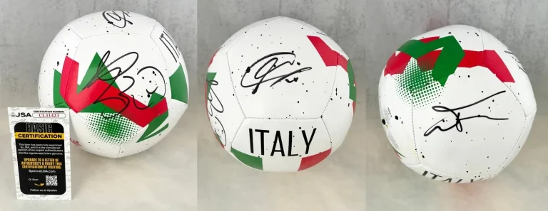 Francesco Totti Marco Materazzi Luca Toni Signed Soccer Ball Italy JSA COA