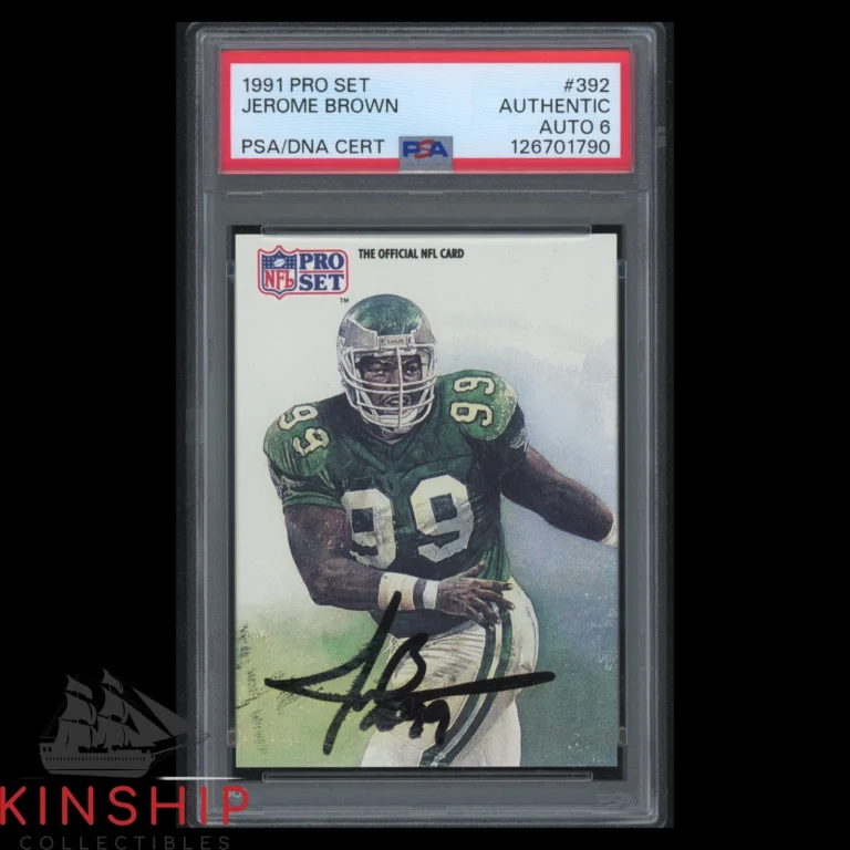 Jerome Brown signed 1991 Pro Set Trading Card PSA DNA Slab Eagles Auto C6216