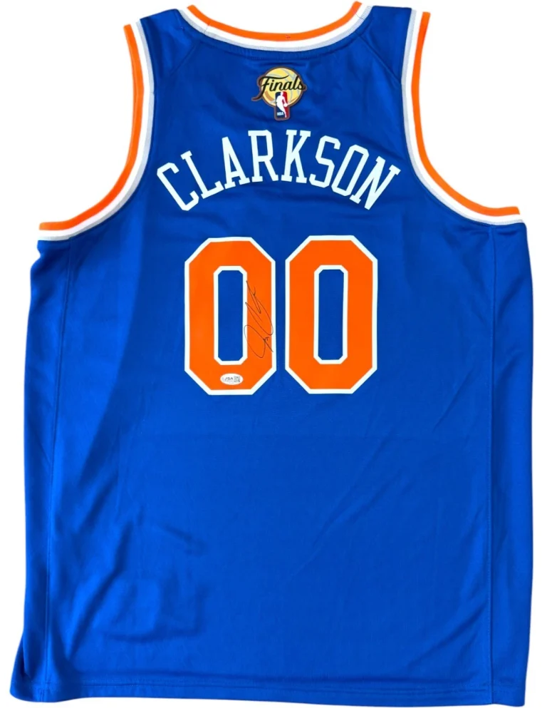 JORDAN CLARKSON SIGNED AUTOGRAPHED NEW YORK KNICKS JERSEY NBA FINALS JSA COA