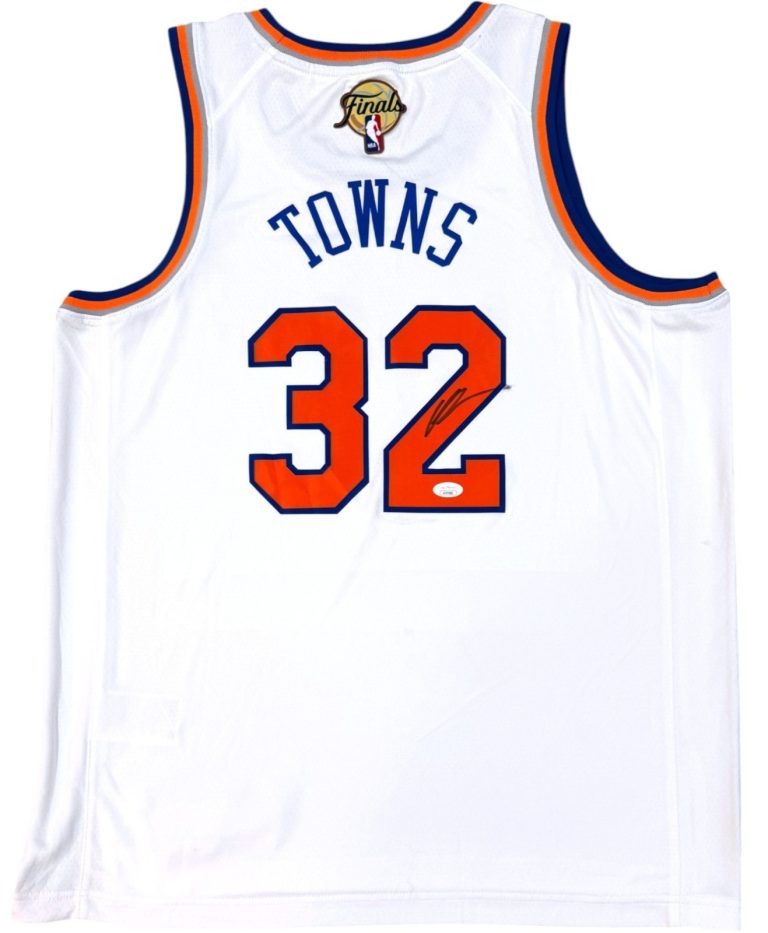 KARL ANTHONY TOWNS SIGNED NEW YORK KNICKS JERSEY NBA FINALS CHAMPIONS JSA