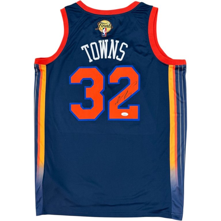 KARL ANTHONY TOWNS SIGNED NEW YORK KNICKS JERSEY NBA FINALS CHAMPIONS JSA COA