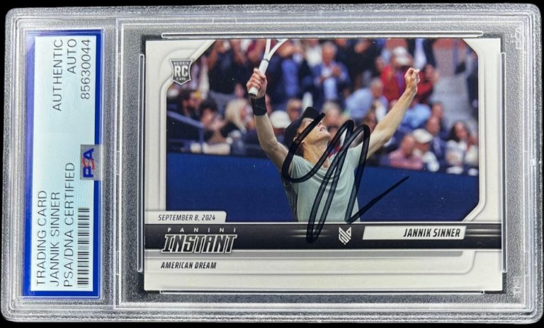 JANNIK SINNER SIGNED 2024 PANINI INSTANT ROOKIE CARD #JS-3 TENNIS RC PSA AUTO