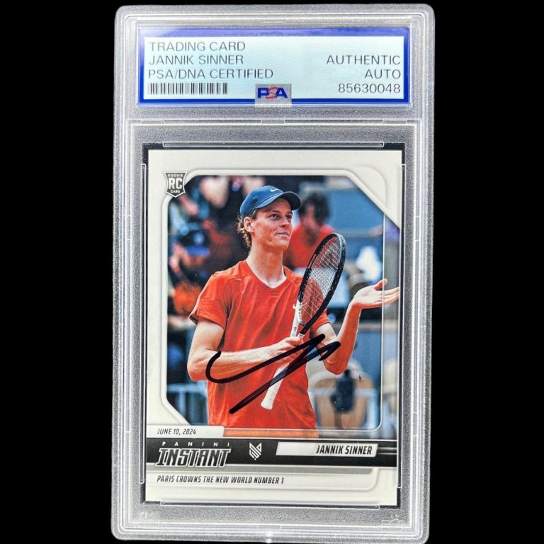 JANNIK SINNER SIGNED 2024 PANINI INSTANT ROOKIE CARD #JS-1 RC AUTO PSA 🔥