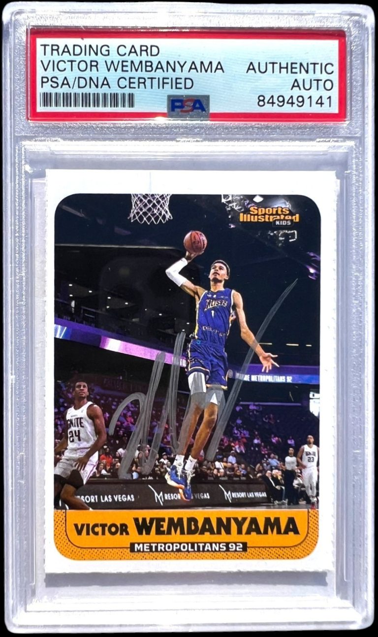 VICTOR WEMBANYAMA SIGNED 2023 SPORTS ILLUSTRATED KIDS SI ROOKIE CARD AUTO PSA 🔥