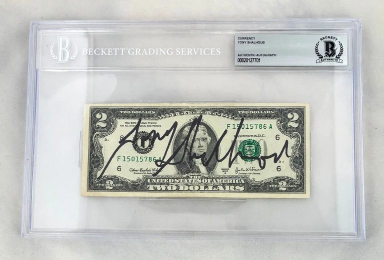 Tony Shalhoub Signed $2 Bill US Currency Beckett BAS COA