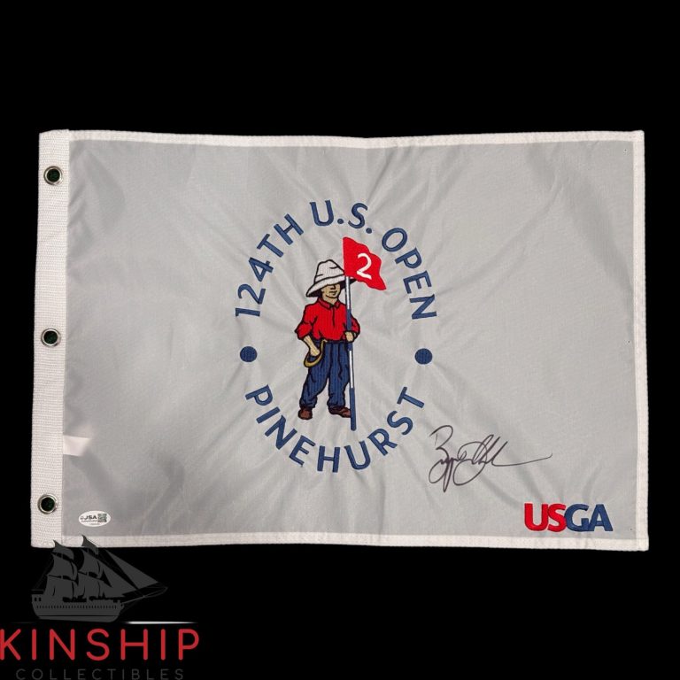Bryson DeChambeau signed 2024 US Open Golf Flag JSA COA Pinehurst Auto G196
