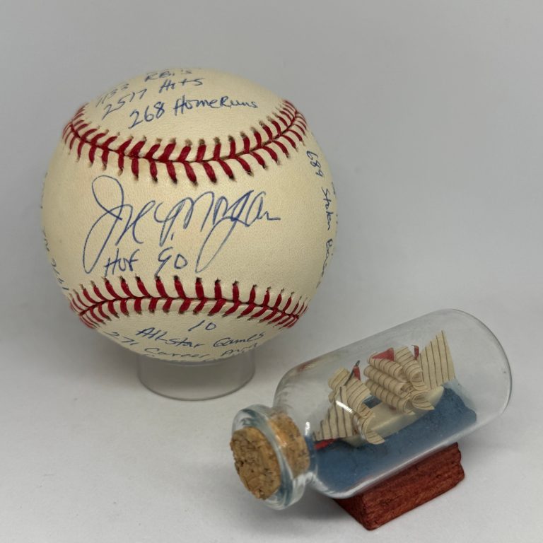 Joe Morgan signed Rawlings ONL Baseball JSA COA Inscribed Stat HOF Reds A4476