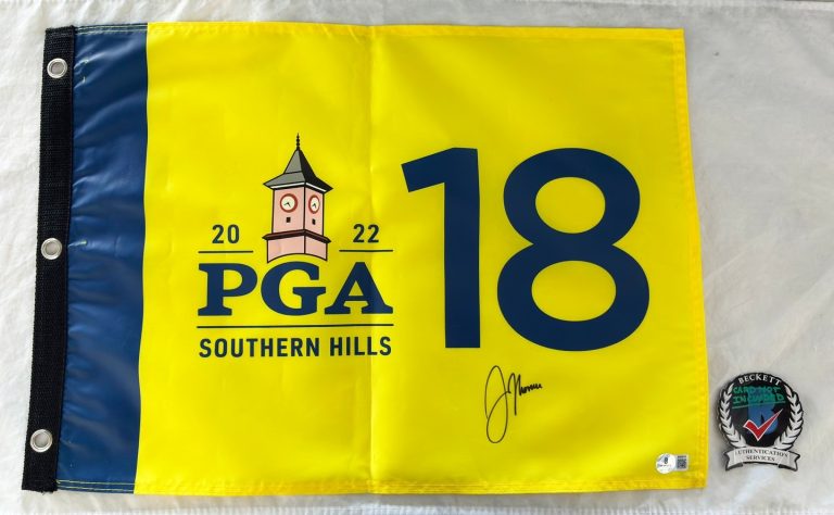 Justin Thomas Signed 2022 PGA Championship Flag Beckett BAS COA