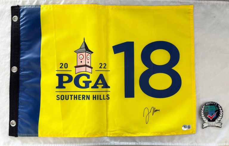Justin Thomas Signed 2022 PGA Championship Flag Beckett BAS 1 COA