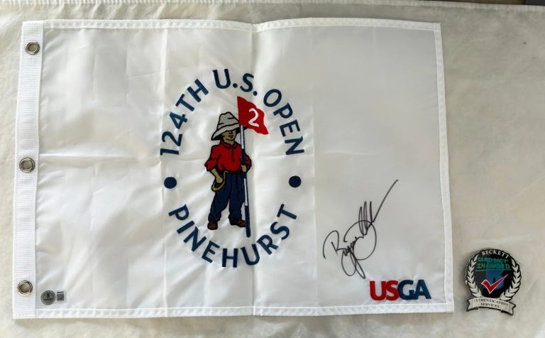 Bryson Dechambeau Signed 2024 US Open Championship Flag Beckett BAS COA