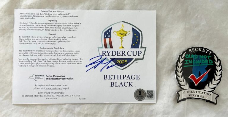 Robert MacIntyre Signed 2025 Ryder Cup Scorecard Bethpage Black Beckett BAS COA