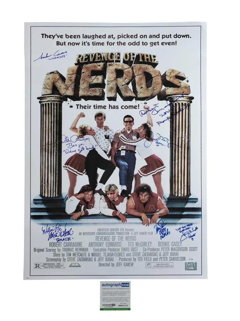 Revenge Of The Nerds Cast Signed Full Sized Movie Poster Exact Photo Proof